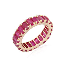 Load image into Gallery viewer, Ruby Emerald Eternity Band
