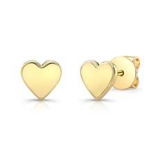 Solid Gold Heart Studs