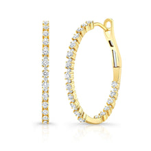 Load image into Gallery viewer, Alernating Size Diamond Hoops
