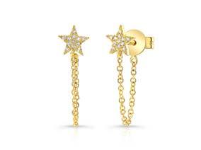 Pave Star Stud with Chain