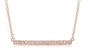 Single Row Pave Diamond Bar Necklace