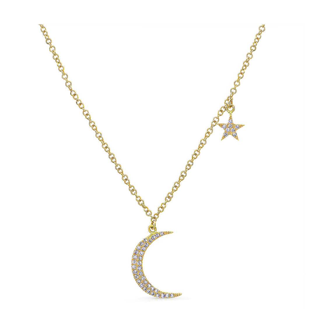 Mini Moon and Star Necklace
