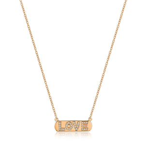 Gold Bar LOVE Necklace