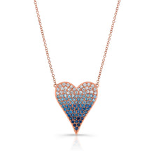 Load image into Gallery viewer, Blue Ombre Heart Necklace
