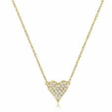 Mini Pave Diamond Heart Necklace