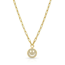 Load image into Gallery viewer, Smiley Charm on Link Chain Necklace
