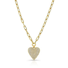 Load image into Gallery viewer, Heart Charm on Link Chain Necklace

