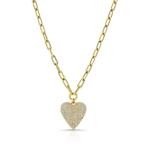 Heart Charm on Link Chain Necklace