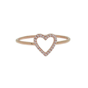 Open Heart Pave Ring