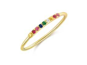 Multicolor Stone Bar Ring