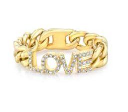Cuban Chain Link Flex LOVE Ring