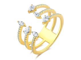 Multi Shape Triple Row Ring
