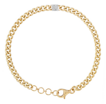 Load image into Gallery viewer, Cuban Chain Bracelet with Diamond Station
