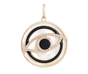 Pearl Evil Eye with Diamonds