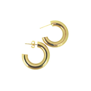 Gold Hoop Tube Earrings