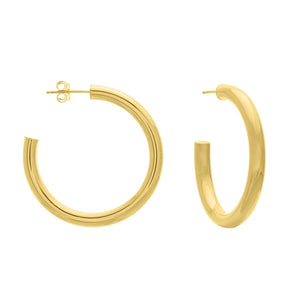 Gold Hoop Tube Earrings