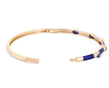 Load image into Gallery viewer, Blue Enamel and Blue Sapphire Bangle
