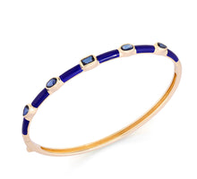 Load image into Gallery viewer, Blue Enamel and Blue Sapphire Bangle
